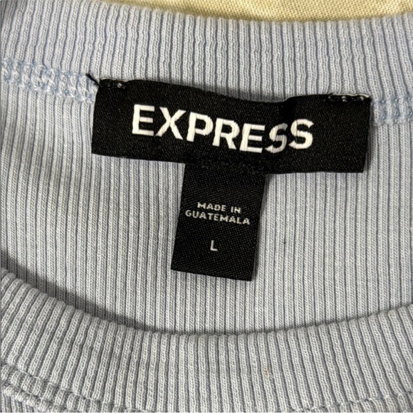 EXPRESS | Ribbed Ruffle Sleeve Top - Picture 3 of 6